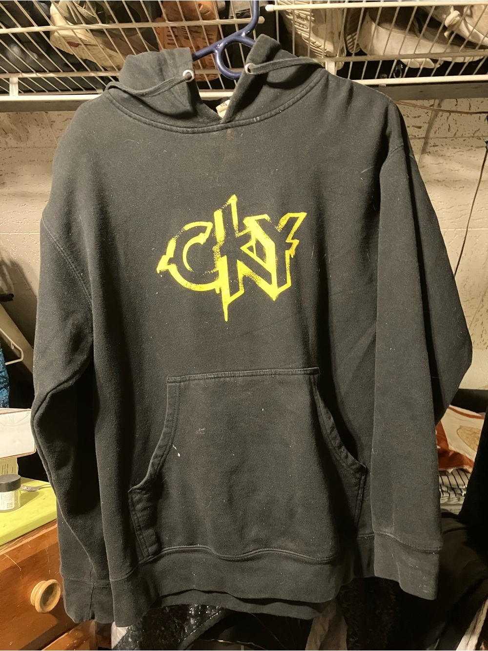Black Hoodie Sweatshirt with Yellow CKY Logo - Independent trading company